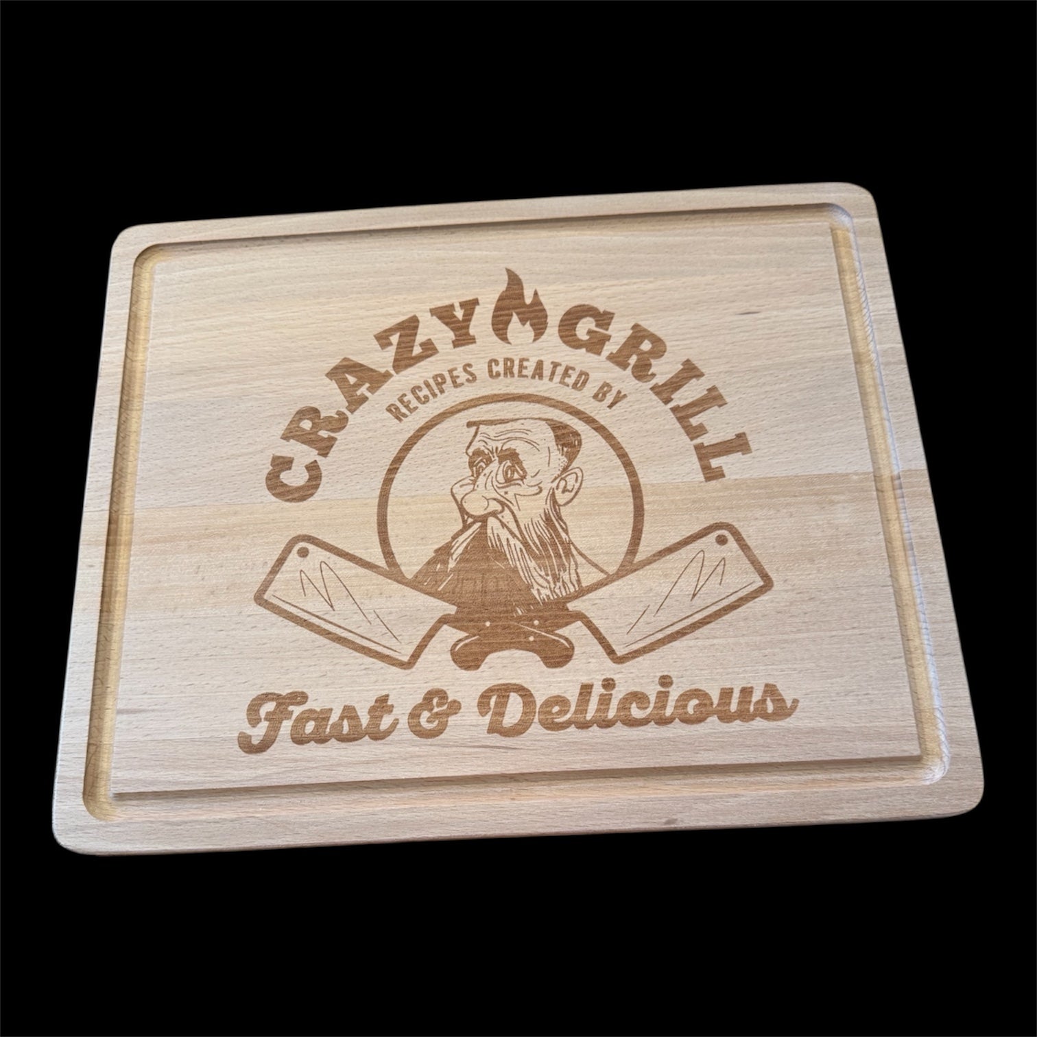 Holzschneidebrett „Crazy Grill“